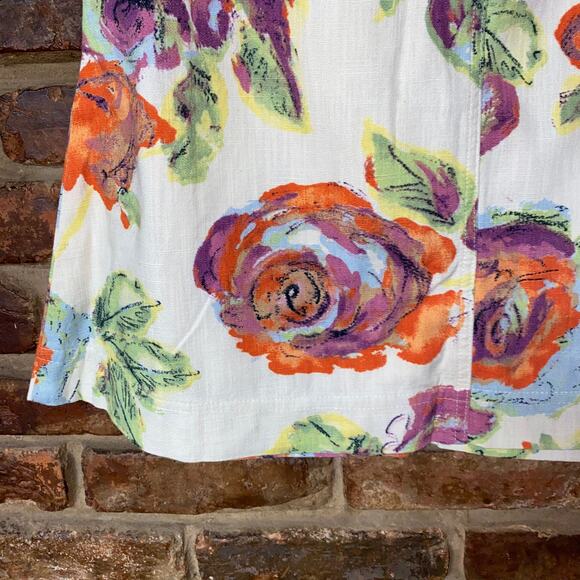 J, Jill White Lightweight Cotton Floral Mini A-Line Skirt Women's Size 4 - Picture 3 of 7